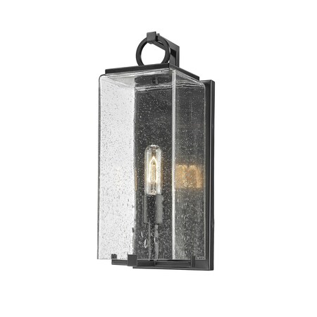 Z-Lite Sana 1 Light Outdoor Wall Sconce, Black And Seedy 592M-BK